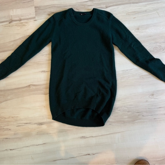 Dark Green Ca Va De Soi 100% Wool Crew Neck Sweater - Picture 1 of 6